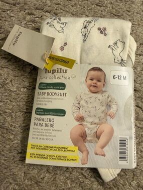 Baby Girl White Spring Bunny Bodysuit Onesie - size 6-12M